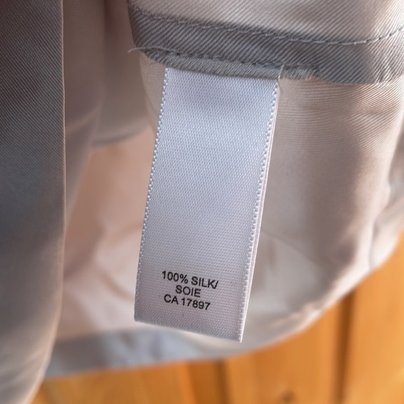 Banana Republic Silver 100% Silk One Shoulder Ruffle Top, size S - Picture 4 of 5